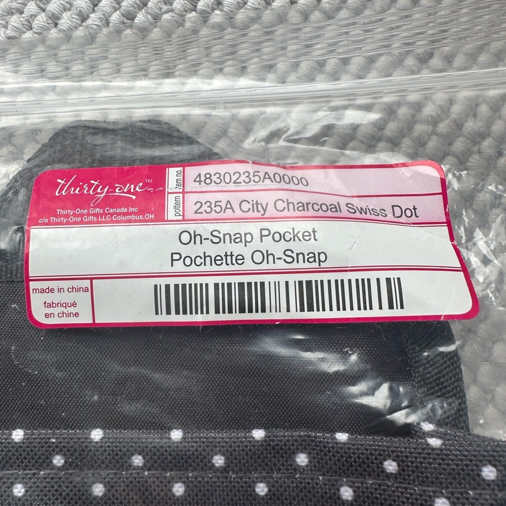 thirty-one Charcoal with White Dot On-Snap Pocket - Picture 3 of 4